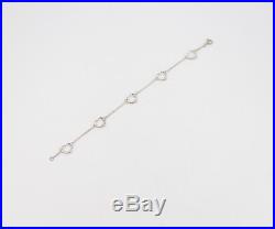 TIFFANY&Co 5 Open Heart Charm Bracelet Peretti Silver 925 Bangle #1773