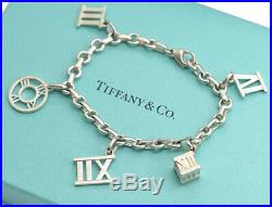 TIFFANY&Co Atlas Charm Bracelet Sterling Silver 925 Bangle withBOX