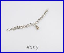 TIFFANY&Co Ball Charm Bracelet 18k Gold & Silver 925 Bangle a28