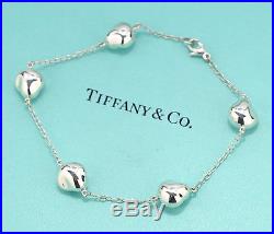 TIFFANY&Co Nugget Bean Charm Bracelet Peretti Silver 925 Bangle withBOX #382