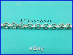 TIFFANY & Co Silver 8mm Medium Round Link Charm Bracelet 7.5 Hallmarked