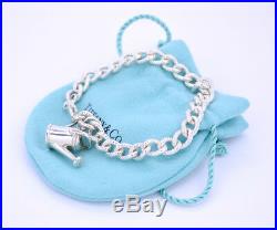 TIFFANY&Co Watering Can Charm Bracelet Silver 925 Bangle withBOX v937