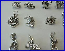 TINY Set of ALL Twelve 12 Days of Christmas Sterling Silver Charms