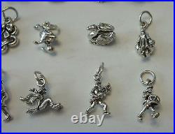 TINY Set of ALL Twelve 12 Days of Christmas Sterling Silver Charms