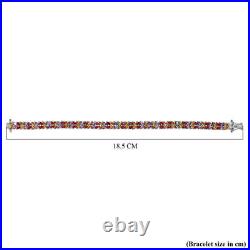 TJC 12.3ct Multi Sapphire Tennis Bracelet in Platinum Over Silver