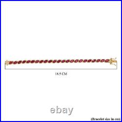 TJC 14.14ct Ruby Tennis Bracelet in Gold Over Silver Lobster Clasp
