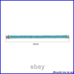 TJC 18.46ct Turquoise Tennis Bracelet in Platinum Over Silver Size 7.5 Inches