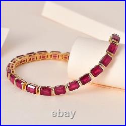 TJC 29.3ct Ruby Tennis Bracelet in Yellow Gold Over Silver