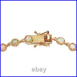 TJC 3.9ct Opal Station Bracelet in 18ct Yellow Gold Over Silver