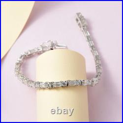TJC 8.62ct Moissanite Tennis Bracelet in Platinum Over Silver