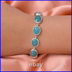 TJC Amazonite Tennis Bracelet in Silver for Wife/Girlfriend/Mother 7.5'' 46.18ct