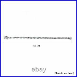 TJC Aquamarine Tennis Bracelet Silver for Wife/Girlfriend/Mother 7'' 4.61ct