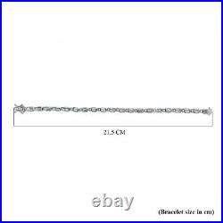 TJC Aquamarine Tennis Bracelet with Fancy Clasp in Silver Size 8 Wt. 9.6 Grams