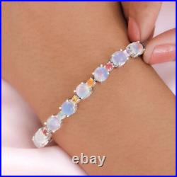 TJC Opal Cluster Bracelet 925 Sterling Silver Size 7.5 Inches Metal Wt. 11 Grams