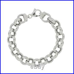TJC Silver Belcher Chain Bracelet for Women Size 7.5 Inches with Lobster Clasp
