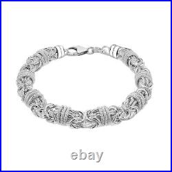 TJC Silver Byzantine Bracelet Size 8.5 with 925 Sterling Stamped Wt. 24.5 Grams