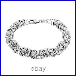 TJC Silver Byzantine Chain Bracelet Women Size 8.5 Inches with Lobster Clasp