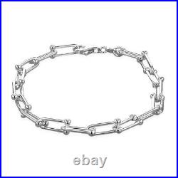 TJC Silver Link Chain Bracelet Size 8 with Shinny 925 Sterling Stamped