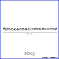TJC White Diamond Station Bracelet in Silver Metal Wt. 14.09 Grams