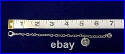 Tacori IV Sterling Silver CZ Dangle Charm Cable Link Bracelet 7 (10.9g) C-948