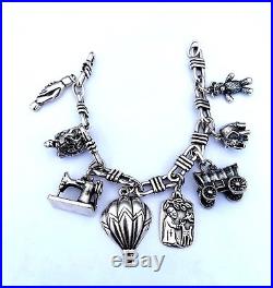The RAREST James Avery Sterling Silver Charm Bracelet! With 8 RARE Charms
