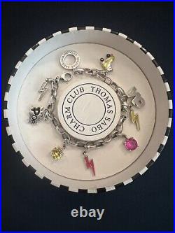 Thomas Sabo 7 Silver Charm Club Charm Bracelet With Charms