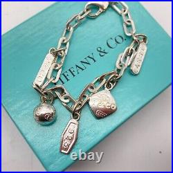 Tiffany & Co. 1837 5 charms Bracelet 925 Silver 7 22.8g