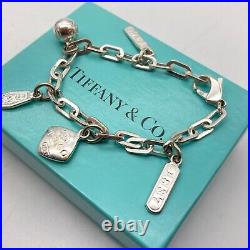 Tiffany & Co. 1837 5 charms Bracelet 925 Silver 7 22.8g