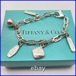 Tiffany & Co. 1837 5 charms Bracelet 925 Silver 7 22.8g