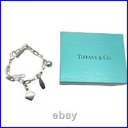 Tiffany & Co. 1837 5 charms Bracelet 925 Silver 7 22.8g