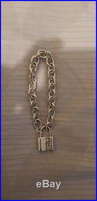 Tiffany & Co 1837 925 Solid Silver Padlock Charm Bracelet