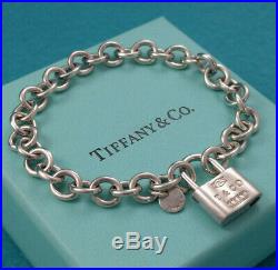 Tiffany & Co. 1837 Padlock Charm Bracelet, Sterling Silver 925, 7
