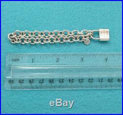 Tiffany & Co. 1837 Padlock Charm Bracelet, Sterling Silver 925, 7