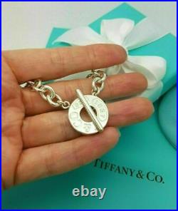 Tiffany & Co. 1837 Round Circle & Toggle 7.5 Silver Charm Bracelet, Hallmarked