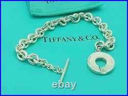 Tiffany & Co. 1837 Round Circle & Toggle 7.5 Silver Charm Bracelet, Hallmarked