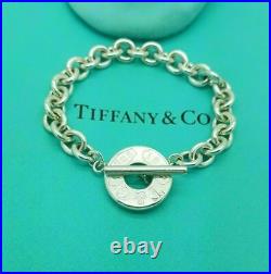 Tiffany & Co. 1837 Round Circle & Toggle 7.5 Silver Charm Bracelet, Hallmarked