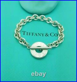 Tiffany & Co. 1837 Round Circle & Toggle 7.5 Silver Charm Bracelet, Hallmarked