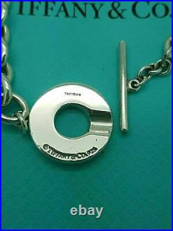 Tiffany & Co. 1837 Round Circle & Toggle 7.5 Silver Charm Bracelet, Hallmarked