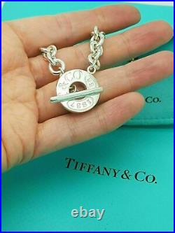 Tiffany & Co. 1837 Round Circle & Toggle 7.5 Silver Charm Bracelet, Hallmarked