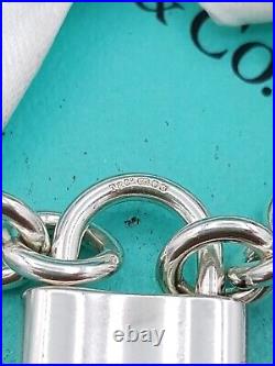 Tiffany & Co 1837 Sterling Silver Padlock Charm Bracelet 7.5 Rare