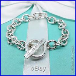 Tiffany & Co. 1837 Toggle Circle Clasp Charm Bracelet 925 Silver Authentic