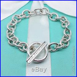 Tiffany & Co. 1837 Toggle Circle Clasp Charm Bracelet 925 Silver Authentic