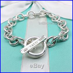 Tiffany & Co. 1837 Toggle Clasp Round Charm Bracelet 925 Sterling Silver