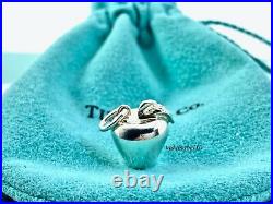 Tiffany & Co 3 D Apple Charm Pendant Silver 925 for Bracelet /Necklace Pouch 21B