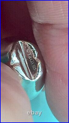 Tiffany & Co 3 D Apple Charm Pendant Silver 925 for Bracelet /Necklace Pouch 21B