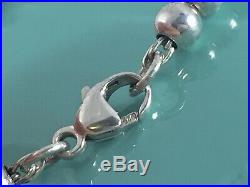 Tiffany & Co 925 Silver Mini Bead I Love You Circle Charm Bracelet 7.5in 190819A