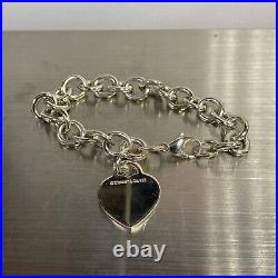 Tiffany & Co 925 Sterling Return to Tiffany Heart Tag 7 Bracelet Pre-owned