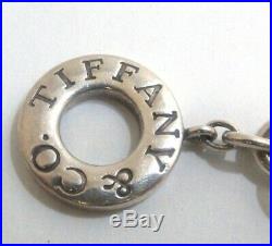 Tiffany & Co 925 Sterling Silver 36.12g Link Chain Heart Charm Bracelet-7.8Long
