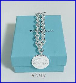 Tiffany & Co. 925 Sterling Silver Return To Tiffany Circle Tag Charm Bracelet