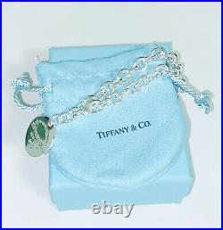 Tiffany & Co. 925 Sterling Silver Return To Tiffany Circle Tag Charm Bracelet